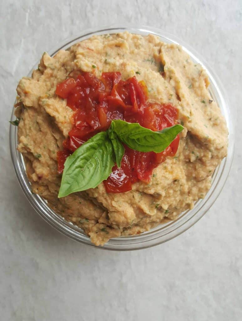 Roasted Tomato & Basil Hummus | Sip & Spice