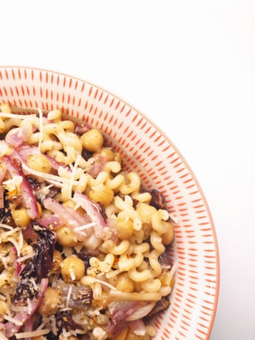 Roasted Radicchio and Chickpea Pasta