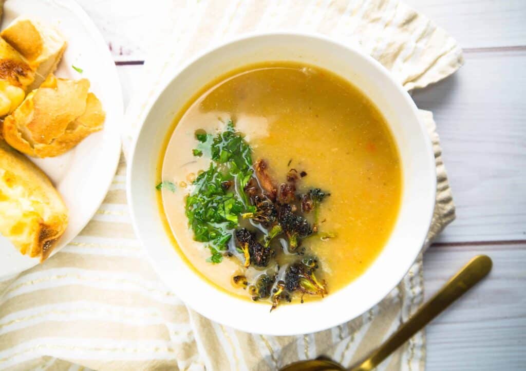 dairy-free creamy potato and ham soup | Sip + Spice