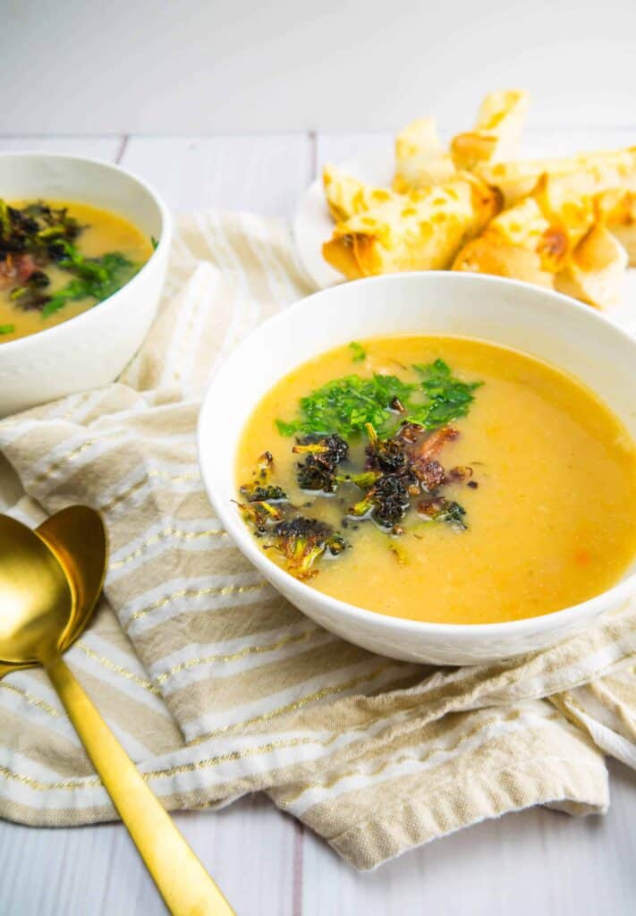 dairy-free creamy potato and ham soup | Sip + Spice