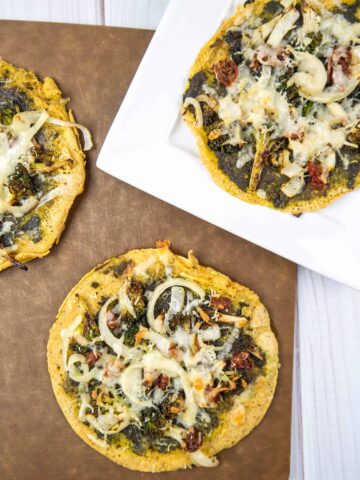 Pesto Chickpea Flatbreads with Broccoli and Parmesan | Sip + Spice