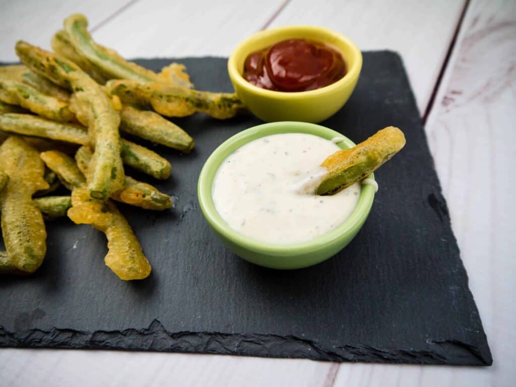 Fried Green Beans with Wasabi Ranch | Sip + Spice