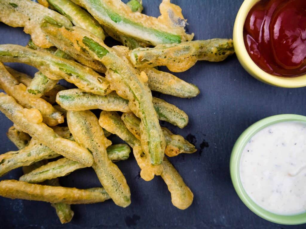 Fried Green Beans with Wasabi Ranch | Sip + Spice