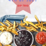 4th of July Appetizer Red White and Blue Dip Trio | Sip + Spice #4thofjuly #redwhiteblue #partyfood #appetizer #partydish #partyfood