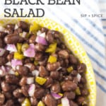 Spicy Black Bean Salad in a yellow bowl