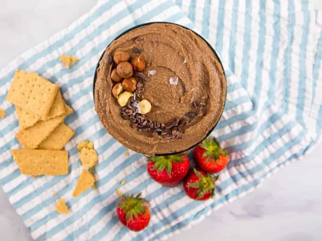 Chocolate Hazelnut Dessert Hummus | Sip and Spice