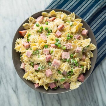 Bowties with Ham, Peas and Ricotta | Sip and Spice