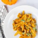 Sage Pumpkin Pasta with Spicy Sausage | Sip and Spice