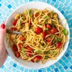 Bruschetta Chicken Noodle Salad | Sip and Spice