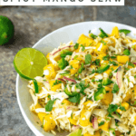15-Minute Spicy Mango Slaw | Sip and Spice #healtysides #healthyrecipes #cleaneating #mango #cabbage #mangoslaw #coleslawrecipes #bbqrecipes #bbqsides #summerrecipes