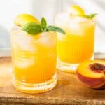 Basil Peach Whiskey Cocktail | Sip and Spice