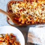 Sausage Pasta Bake with Peppers and Onions | Sip and Spice
